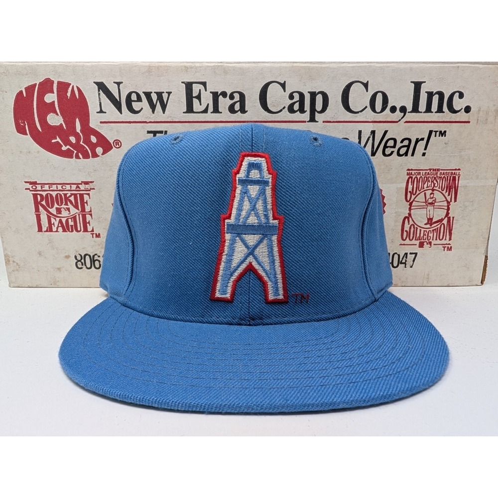 VINTAGE Houston Oilers Hat Cap Fitted Size 7 NFL Football New Era Deadstock 90s